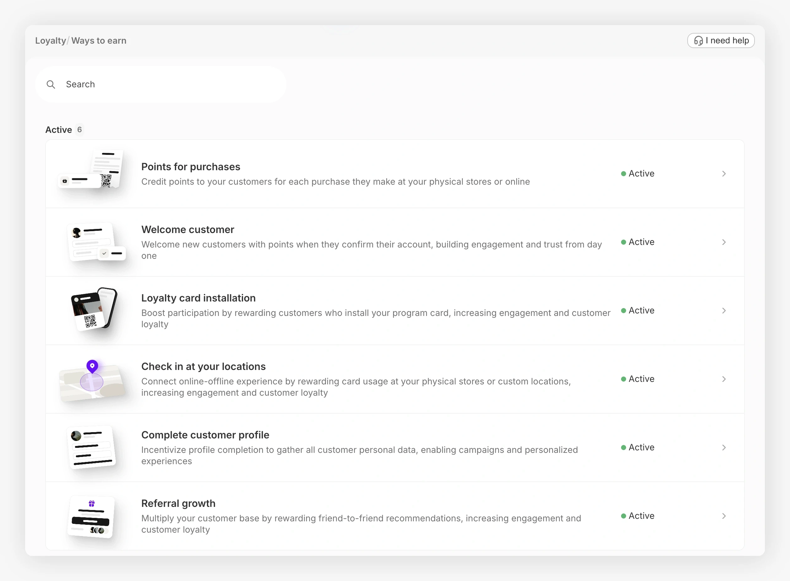 Ways to earn list showing the available earning flows