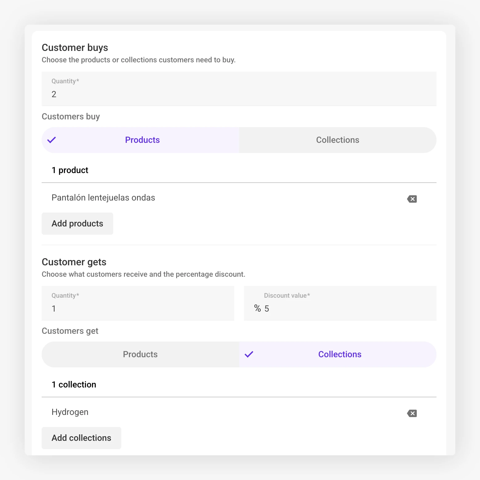 Setting up a buy X get Y discount with customer buys and customer gets